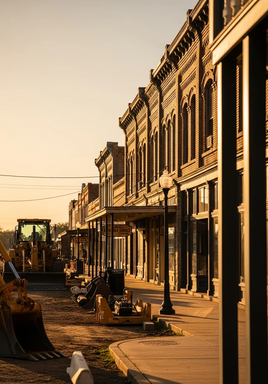 Columbus, Texas county seat with historic buildings and downtown area